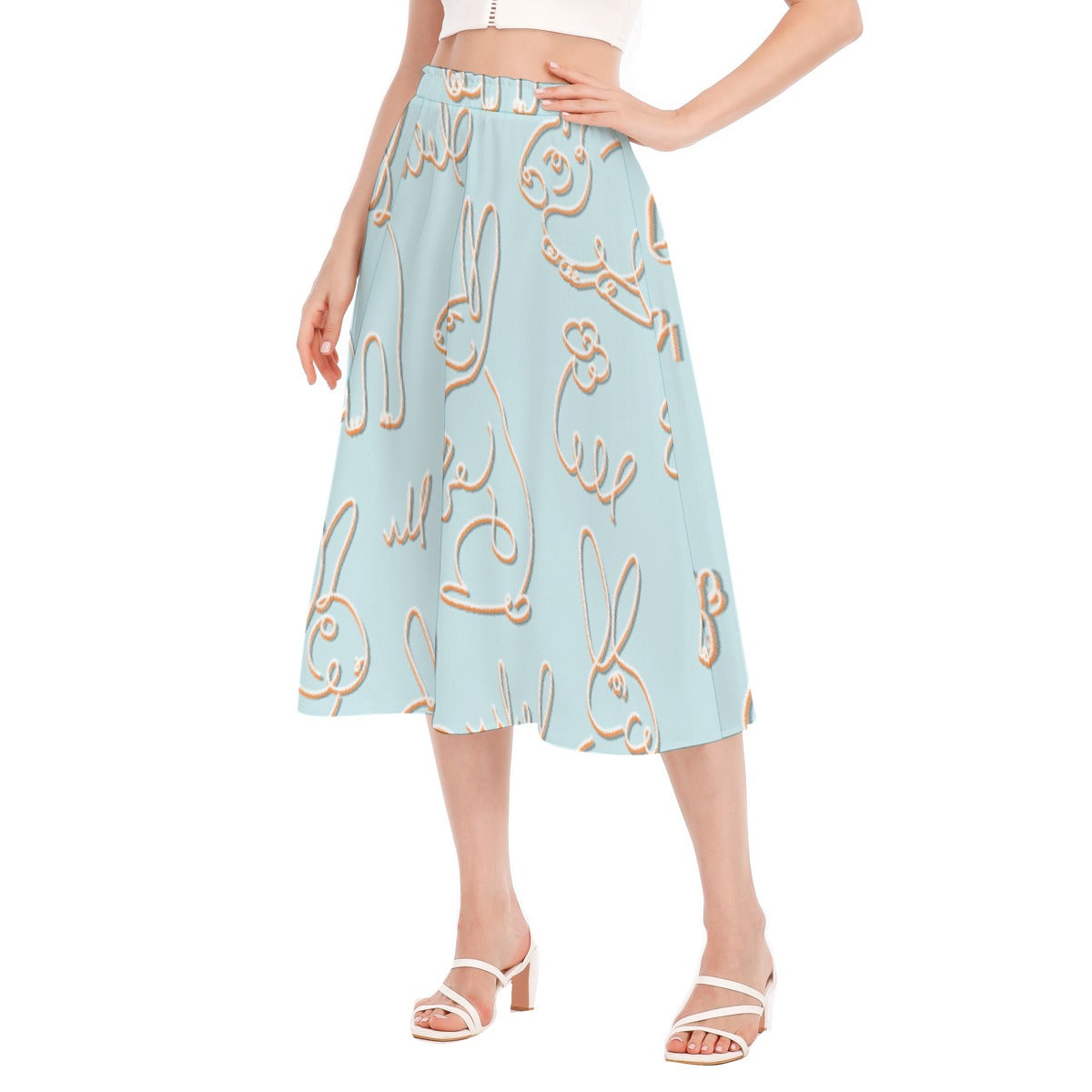 All-Over Print Women's Long Section Chiffon Skirt