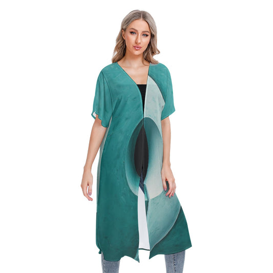 All-Over Print Women's Short Sleeve Cardigan