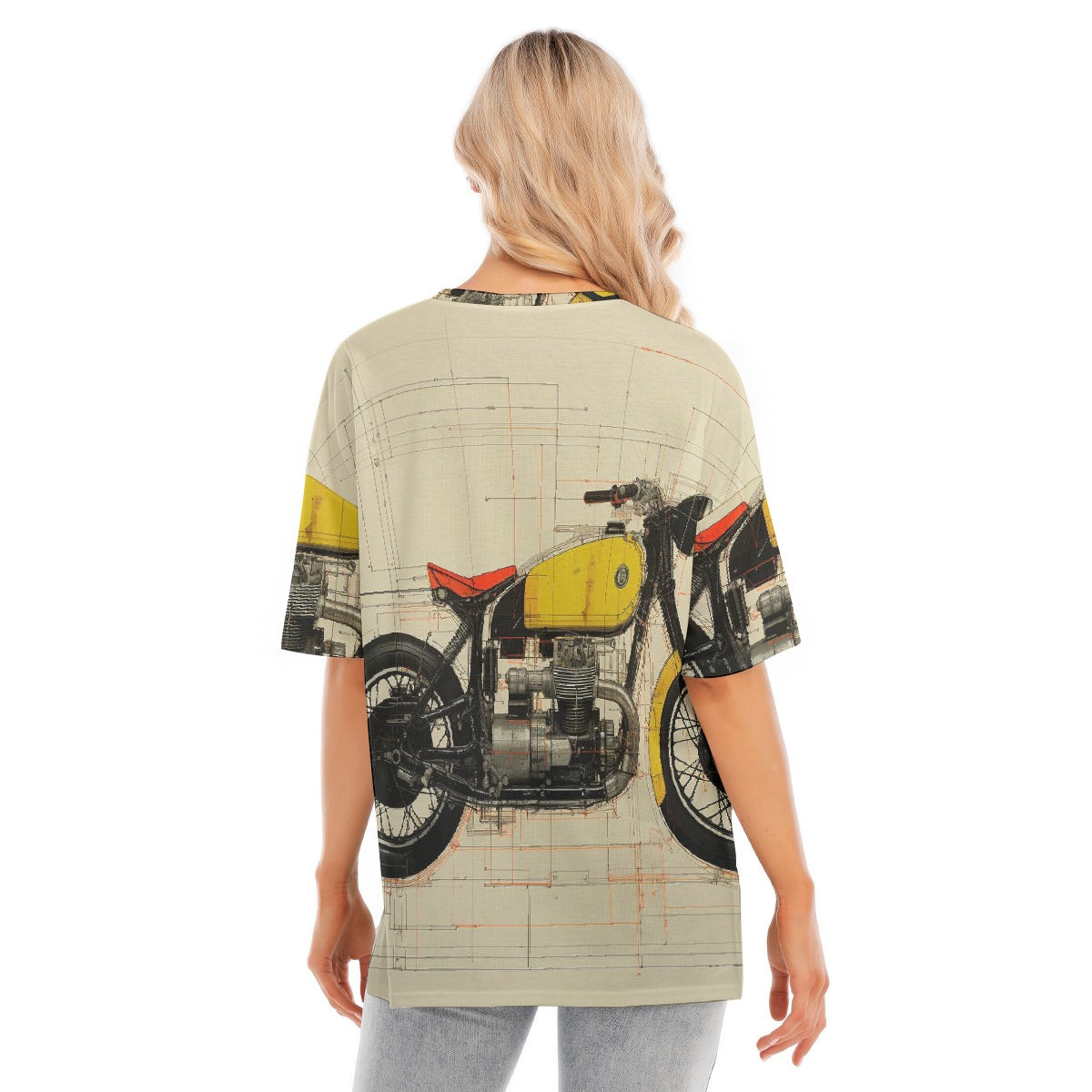 All-Over Print Women's Short Sleeves T-shirt With Hem Split