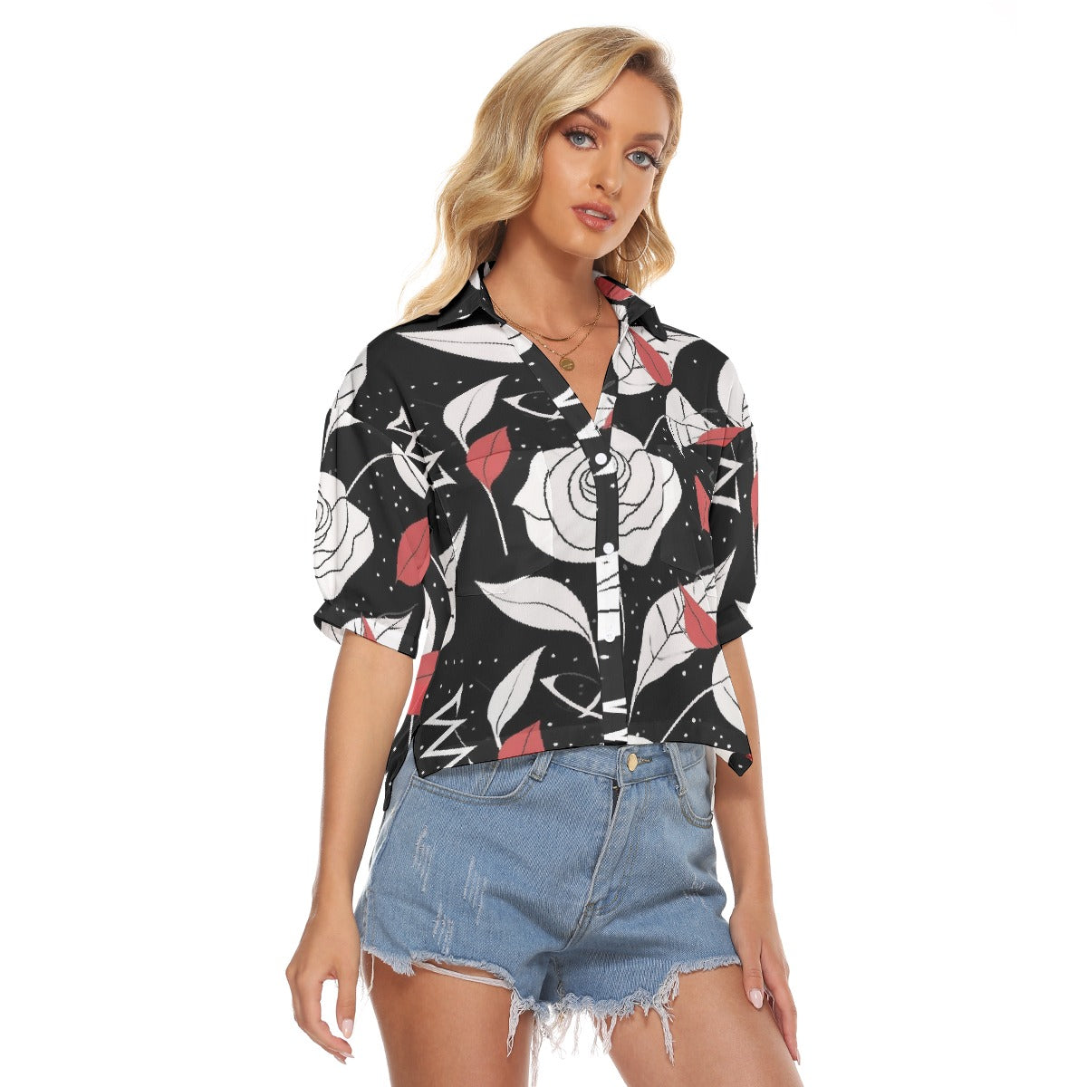 All-Over Print Women's V-neck Shirts