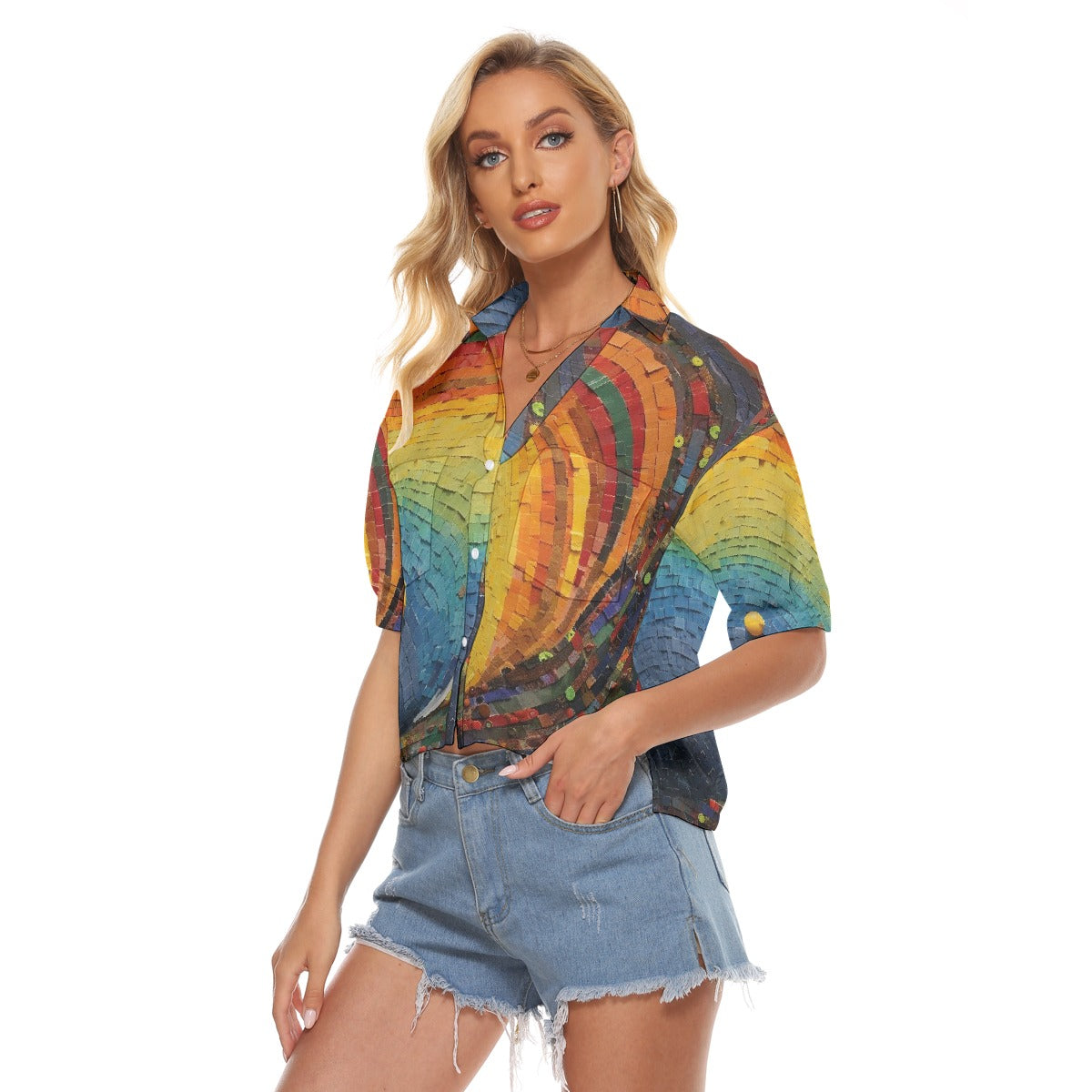 All-Over Print Women's V-neck Shirts