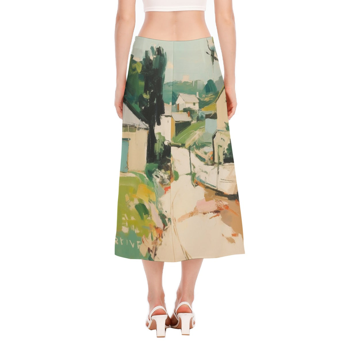 All-Over Print Women's High Slit Long Skirt