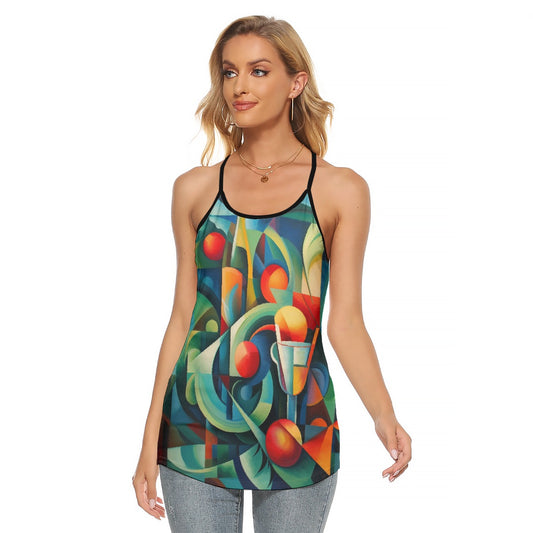 All-Over Print Women's Criss-Cross Open Back Tank Top