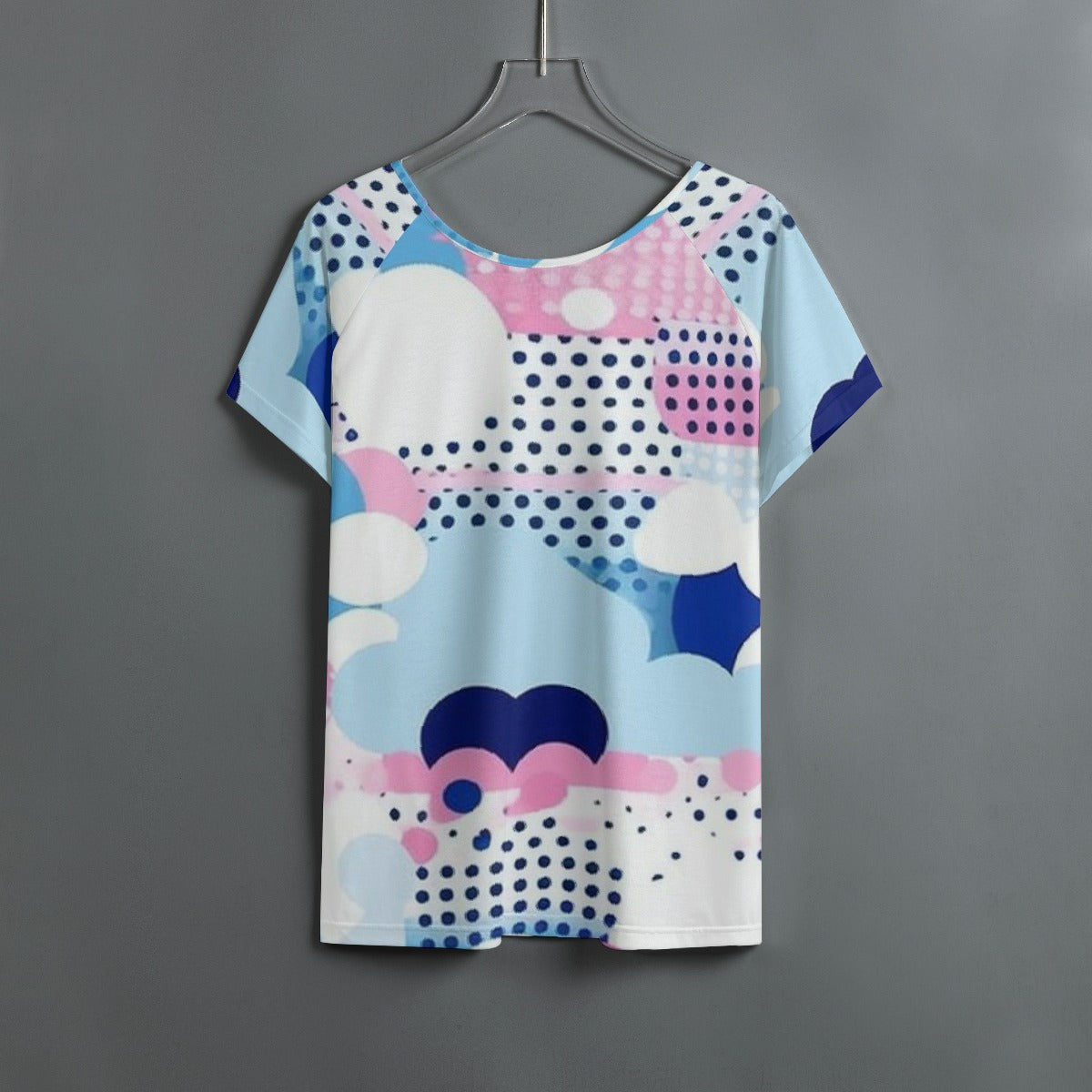 All-Over Print Women's Round Neck T-shirt With Raglan Sleeve