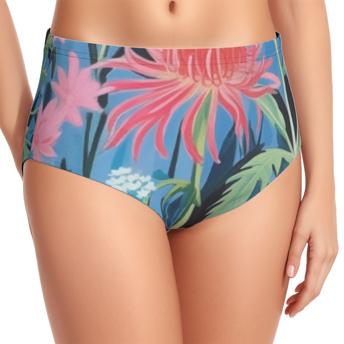 All-Over Print Women's Swimsuit Set With Halter