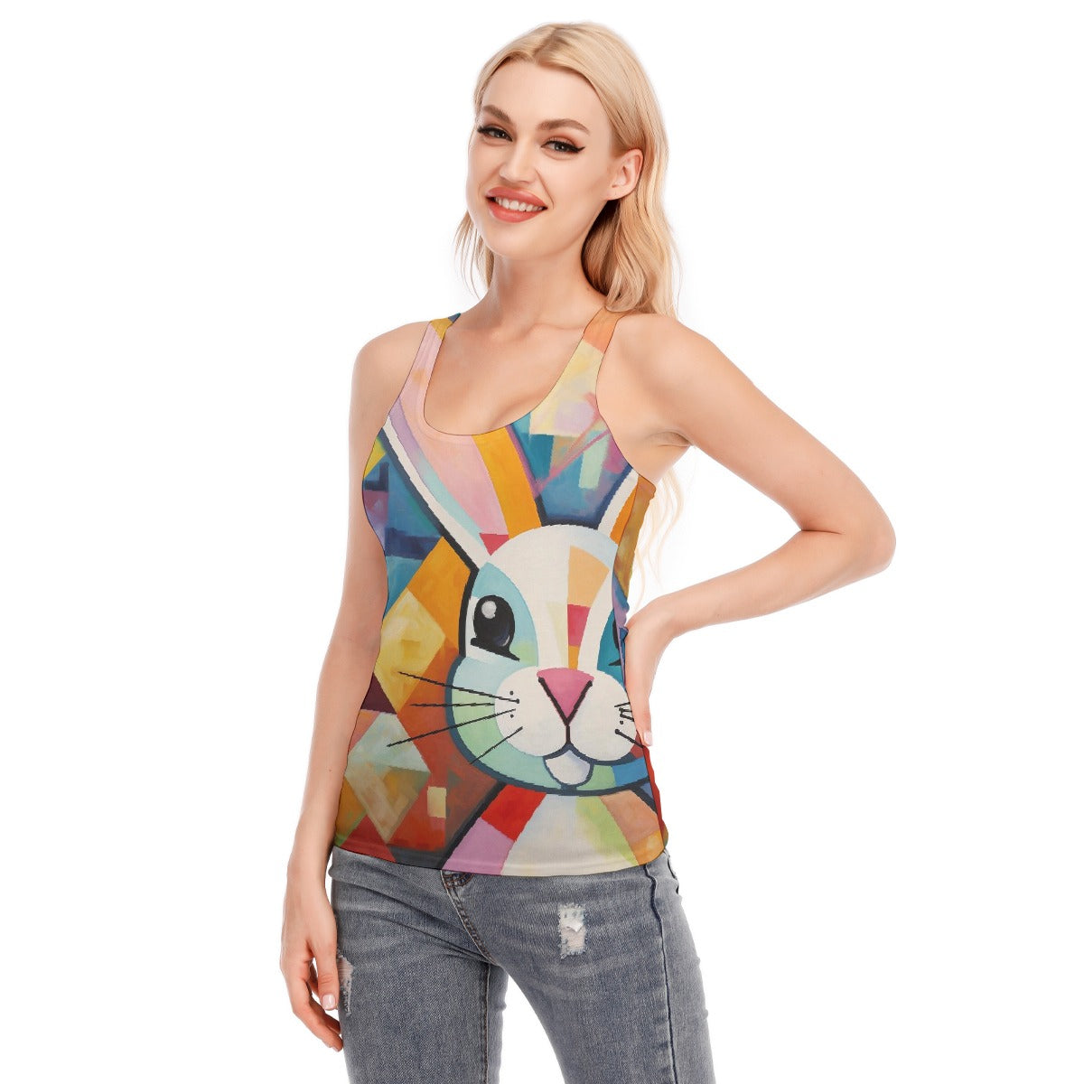 All-Over Print Women's Racer Vest | 190GSM Cotton