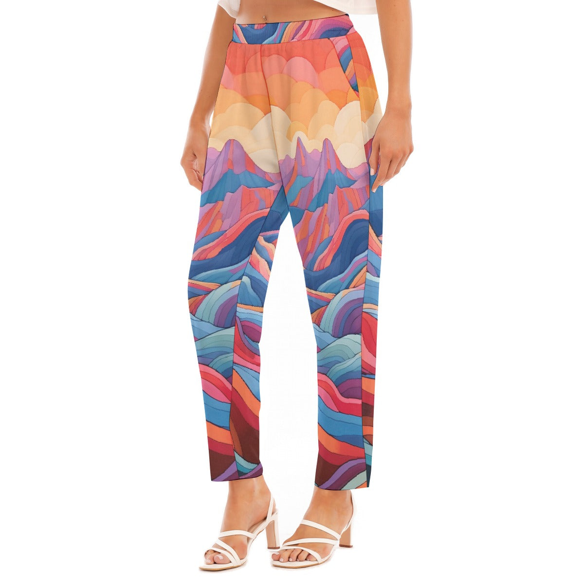 All-Over Print Women's Loose Straight-leg Pants