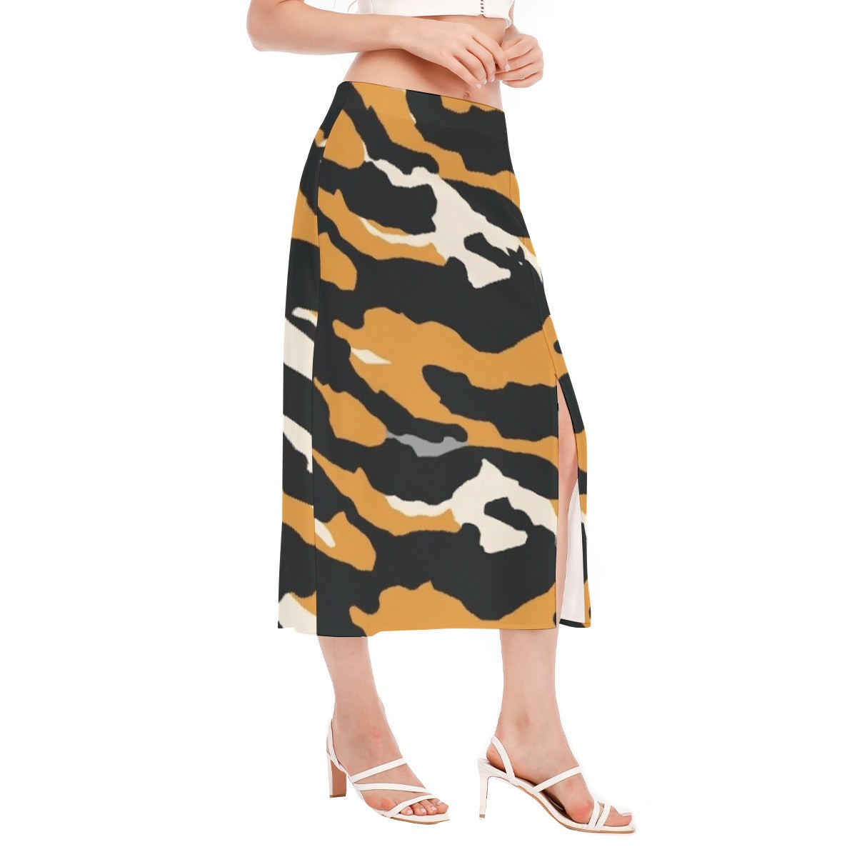All-Over Print Women's High Slit Long Skirt