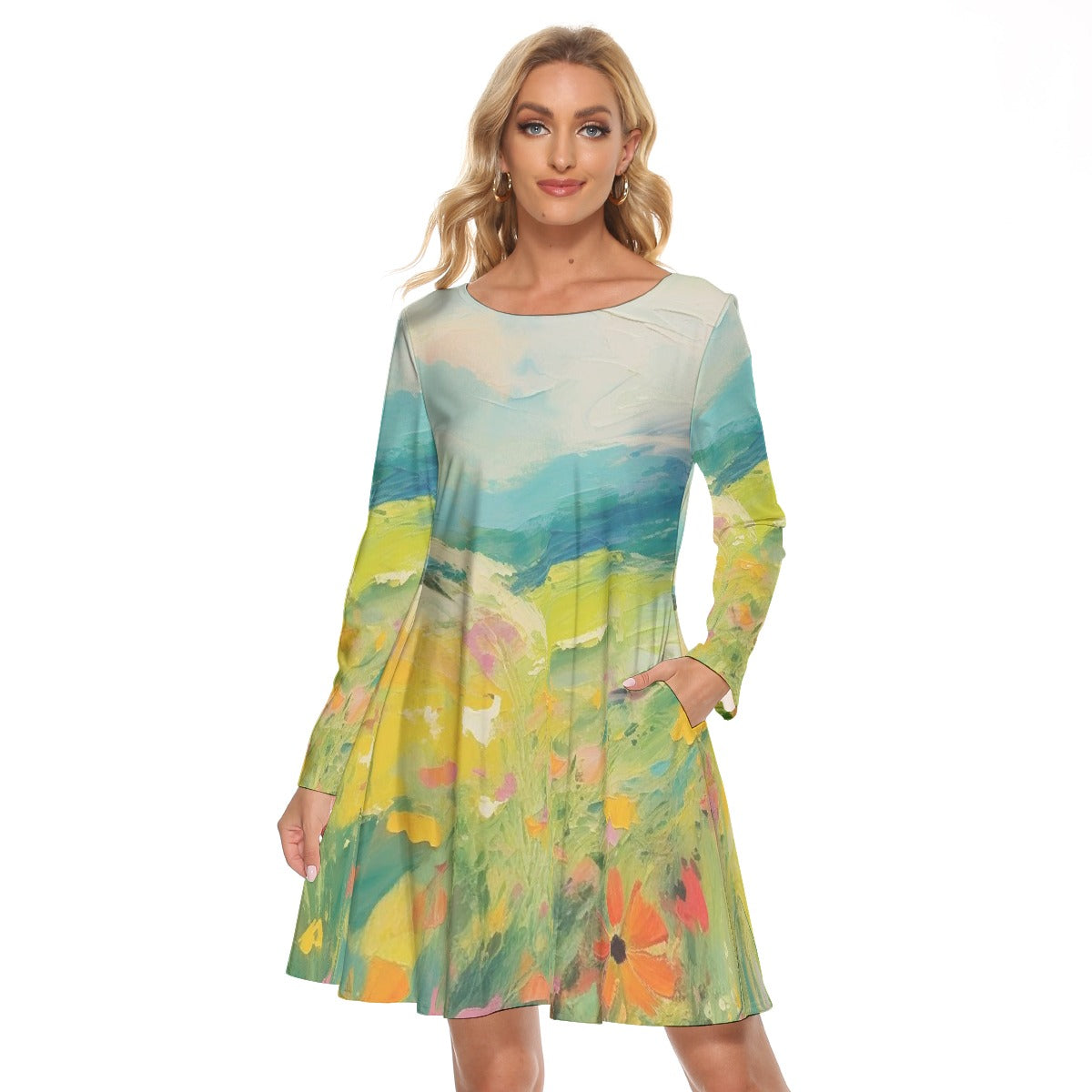 All-Over Print Women's Crew Neck Dress