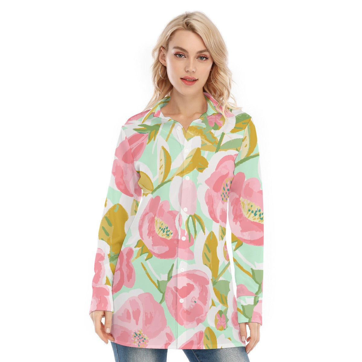 All-Over Print Women's Long Shirt