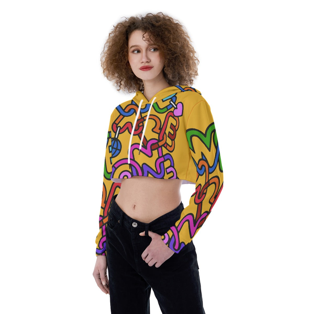 All-Over Print Women's Crop Top Hoodie