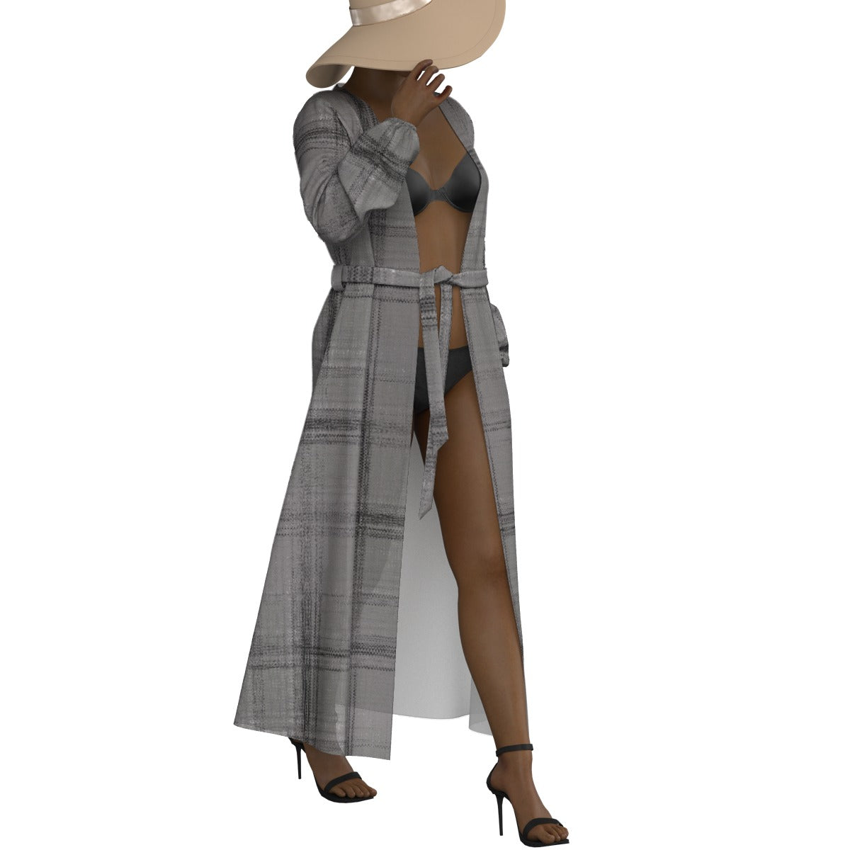 All-Over Print Women's Lace-up Chiffon Robe