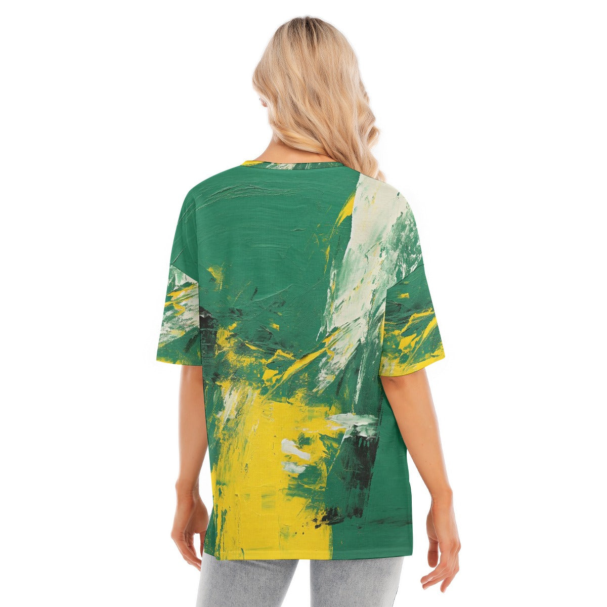 All-Over Print Women's Short Sleeves T-shirt With Hem Split