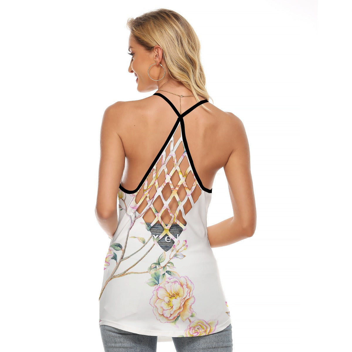All-Over Print Women's Criss-Cross Open Back Tank Top