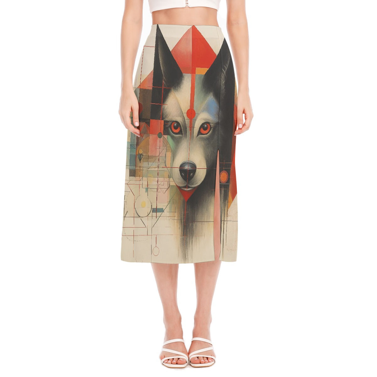 All-Over Print Women's High Slit Long Skirt