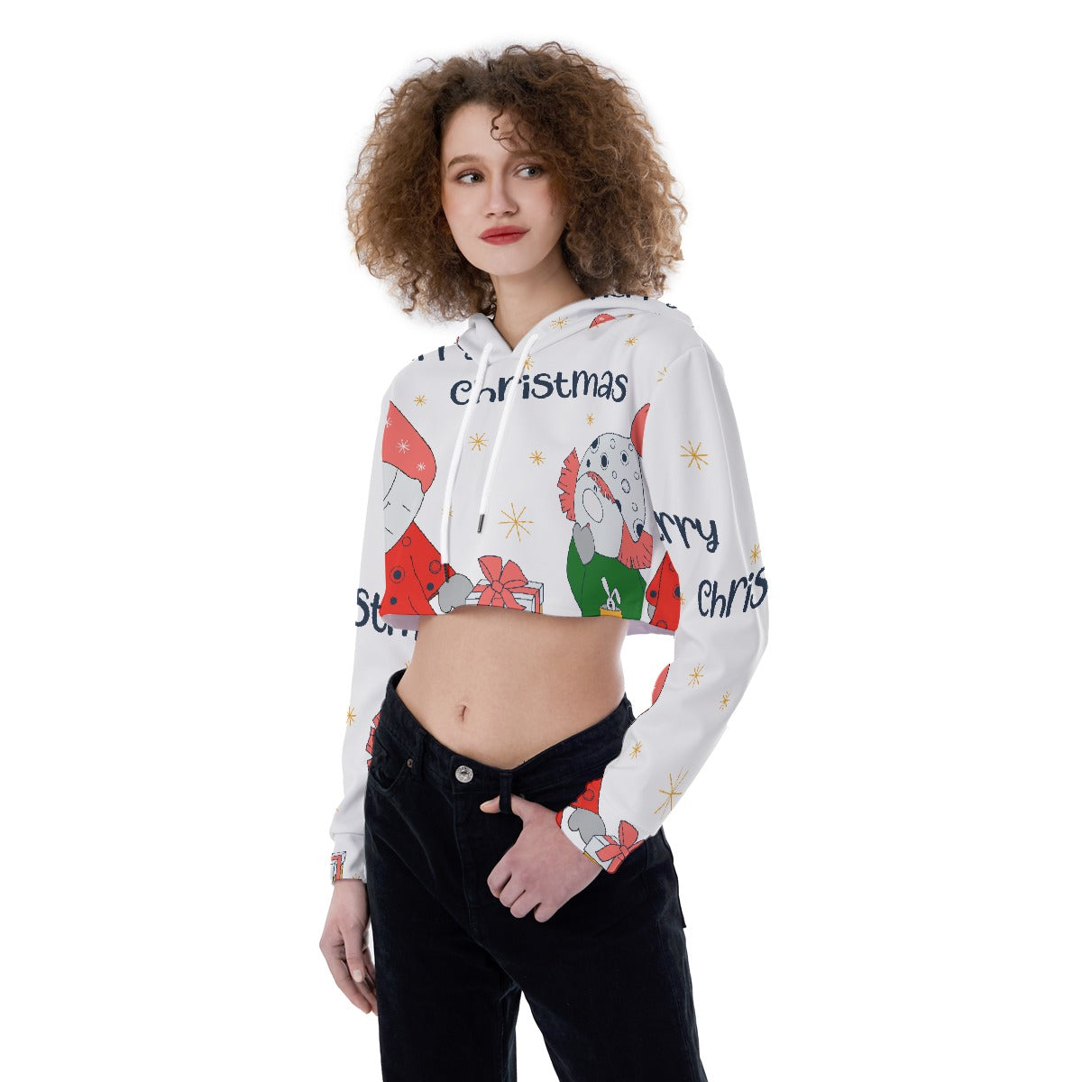 All-Over Print Women's Crop Top Hoodie