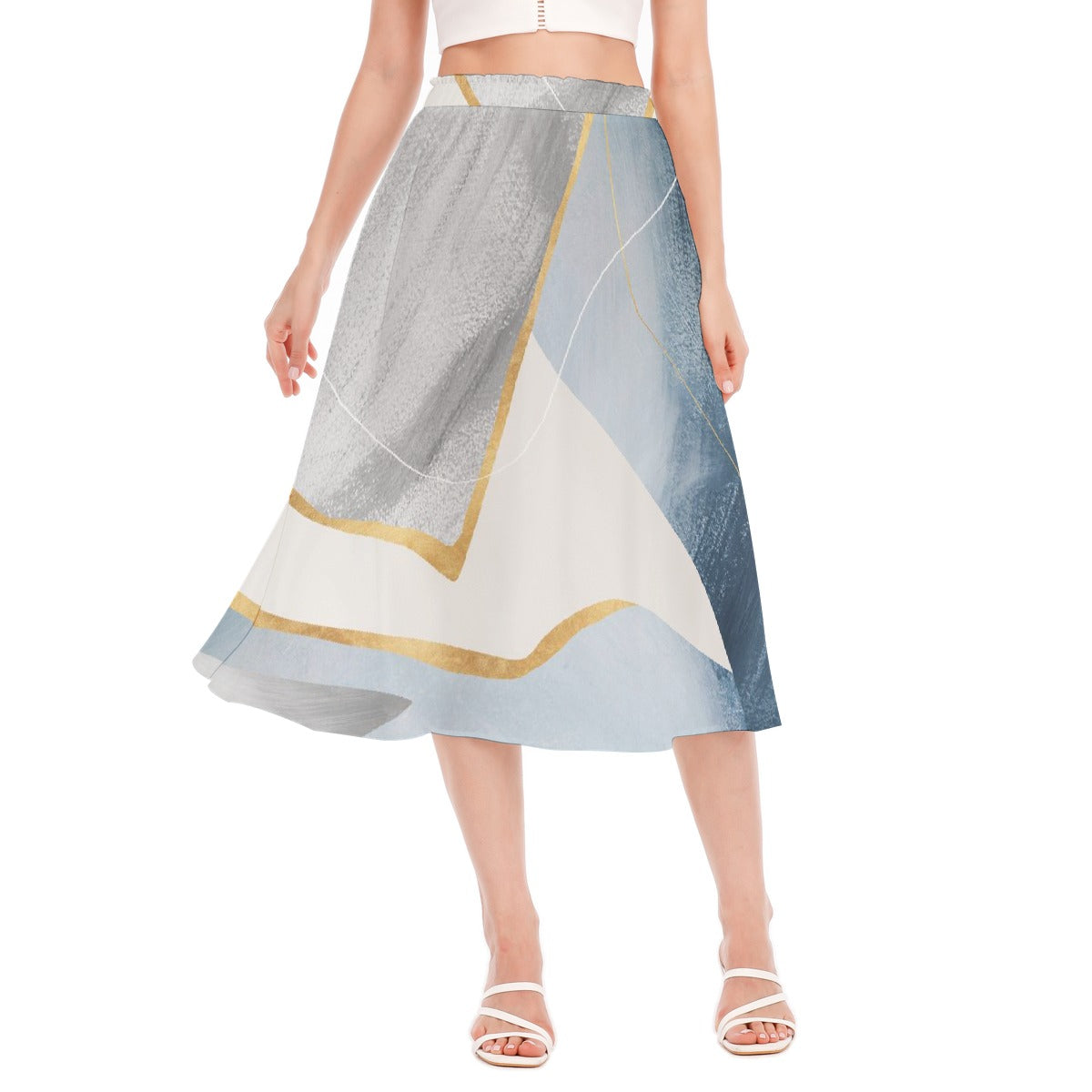 All-Over Print Women's Long Section Chiffon Skirt