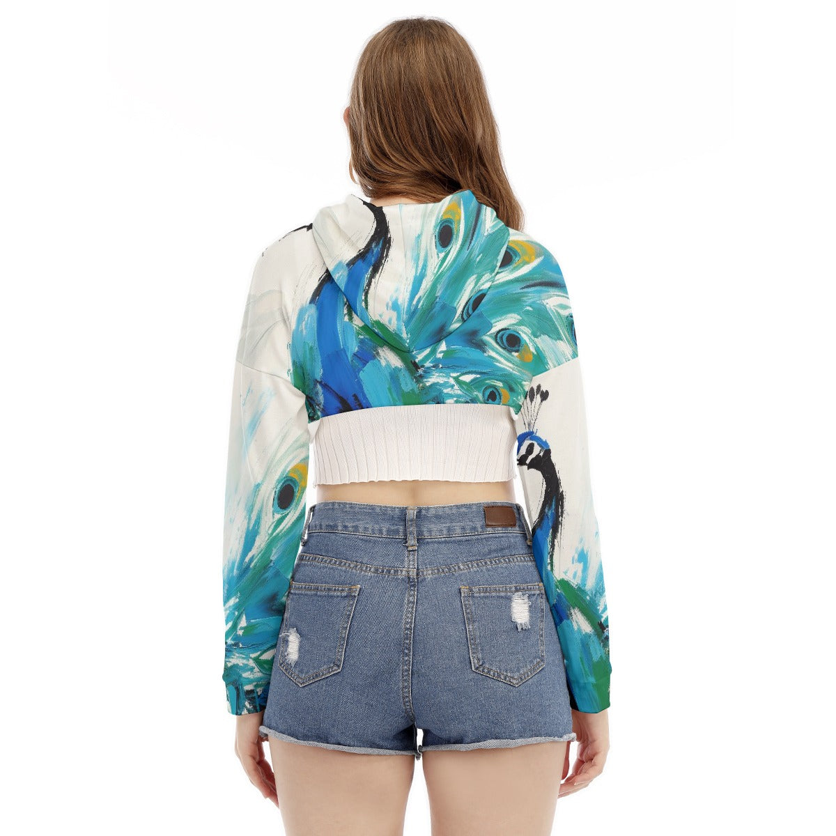 All-Over Print Women's Smock Short Hoodie With Long Sleeve