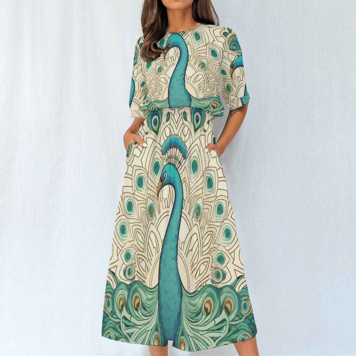 All-Over Print Women's Elastic Waist Dress