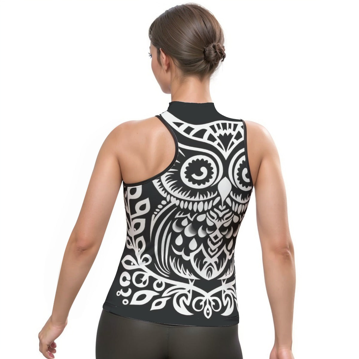 All-Over Print Women's Halter Sleeveless Asymmetrical Tank Top