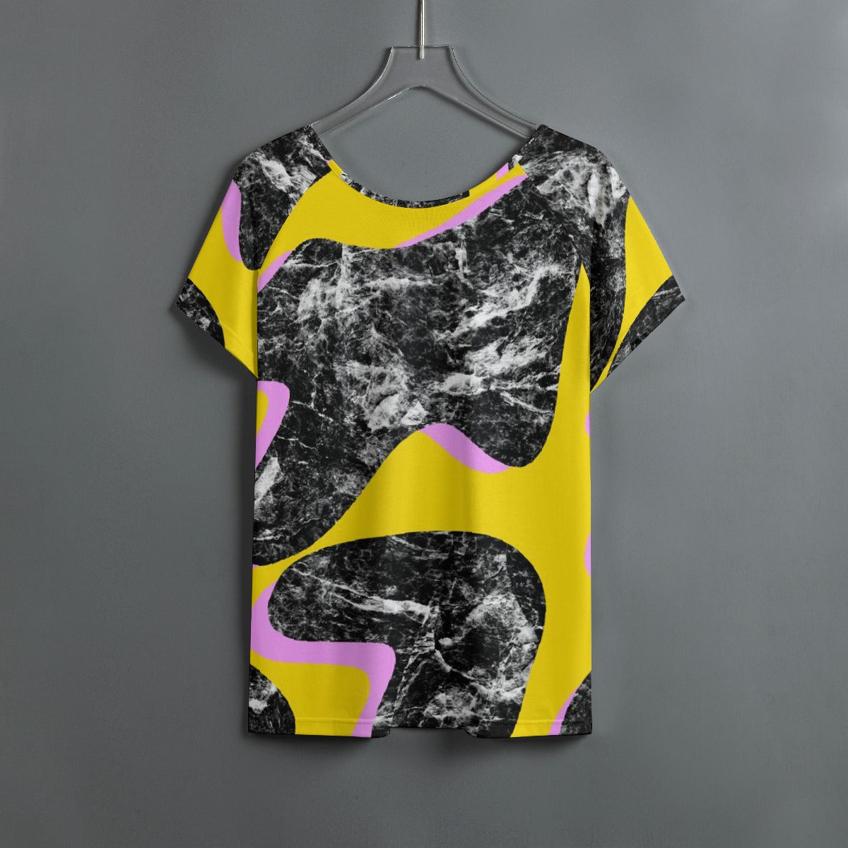 All-Over Print Women's Round Neck T-shirt With Raglan Sleeve