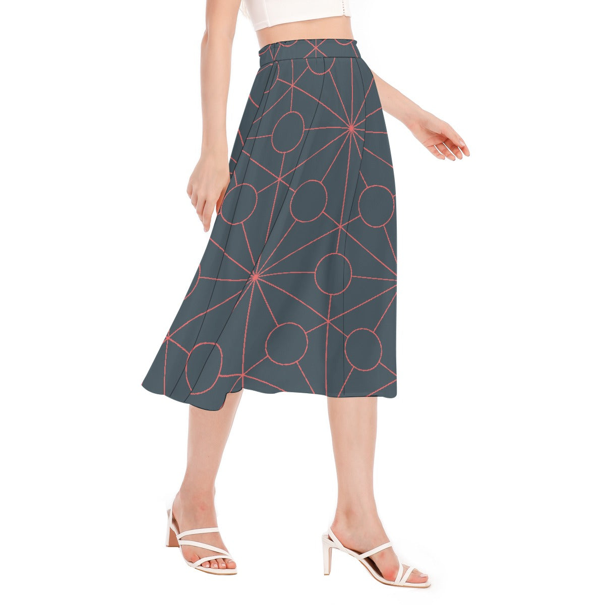 All-Over Print Women's Long Section Chiffon Skirt