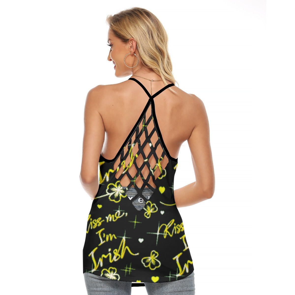 All-Over Print Women's Criss-Cross Open Back Tank Top