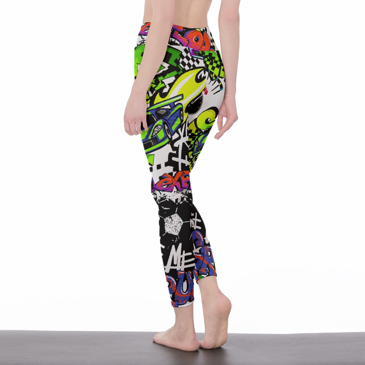 All-Over Print Women's High Waist Leggings | Side Stitch Closure