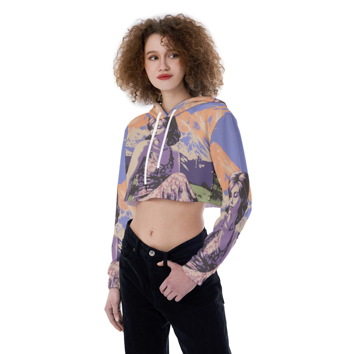 All-Over Print Women's Crop Top Hoodie