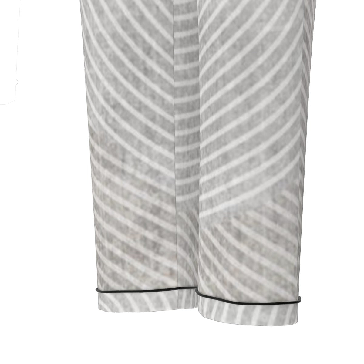 All-Over Print Women's Long Sleeve Pajama Set With Black Contrast Piping