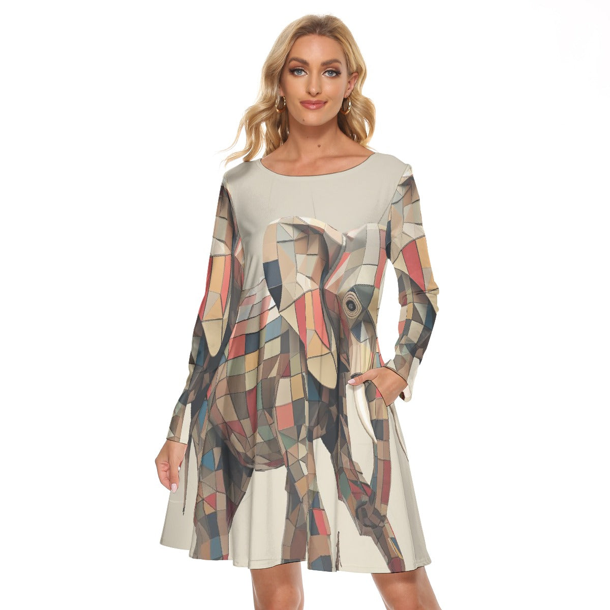 All-Over Print Women's Crew Neck Dress