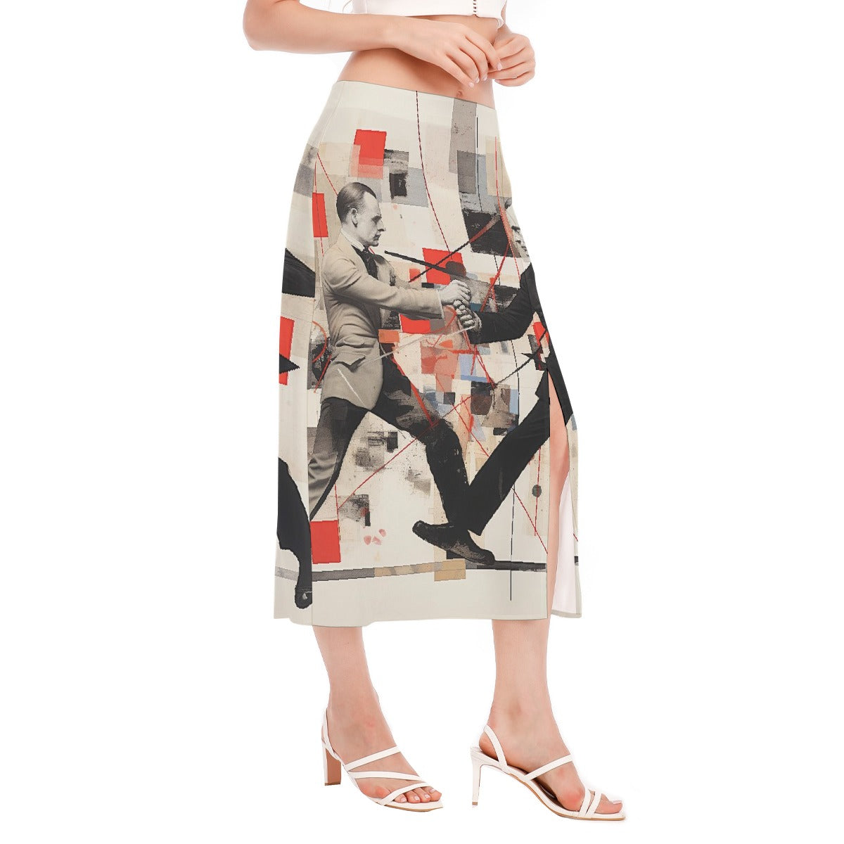 All-Over Print Women's High Slit Long Skirt