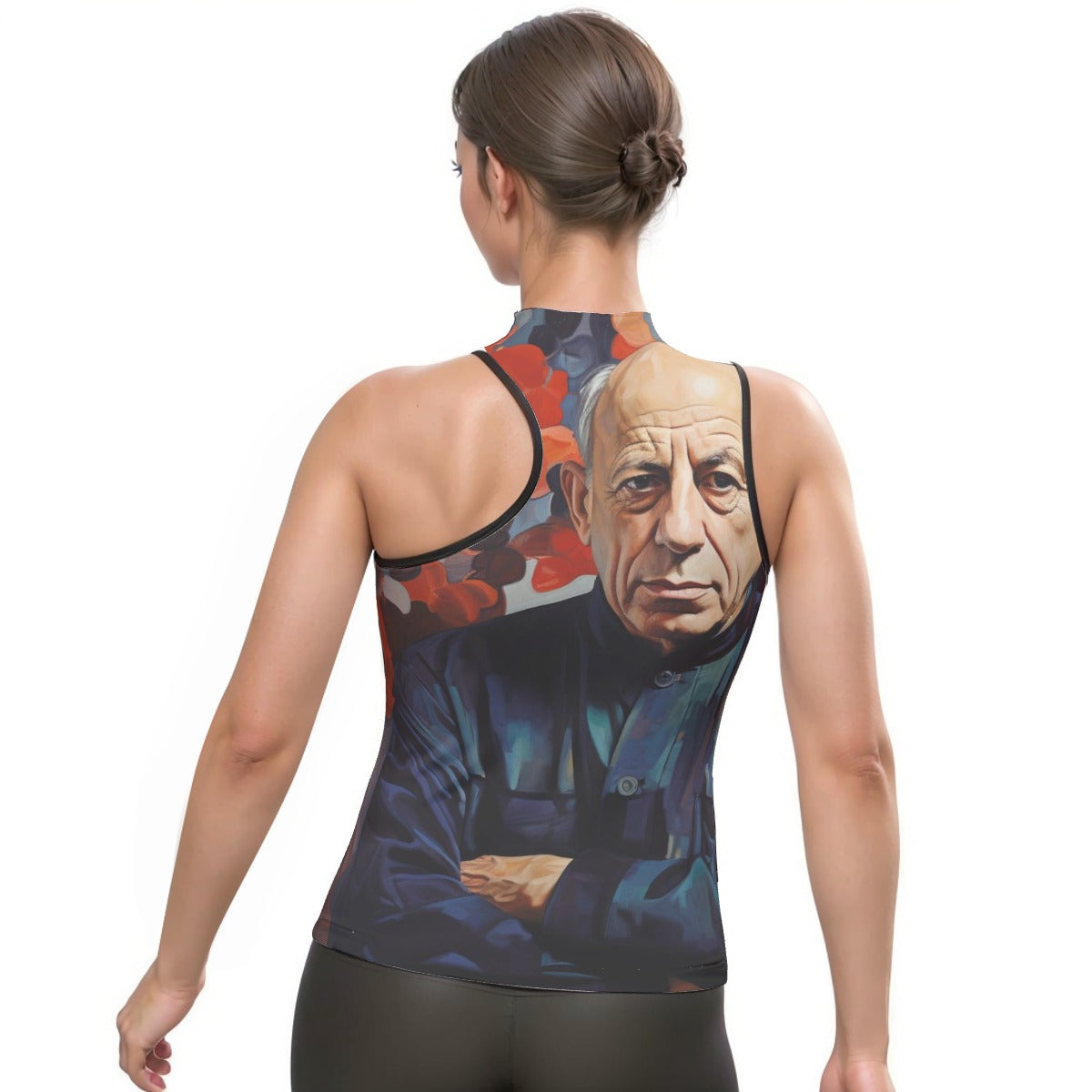 All-Over Print Women's Halter Sleeveless Asymmetrical Tank Top