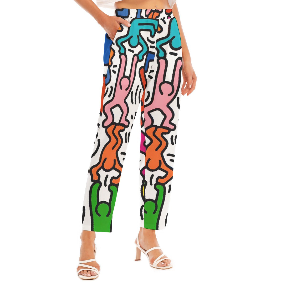 All-Over Print Women's Loose Straight-leg Pants