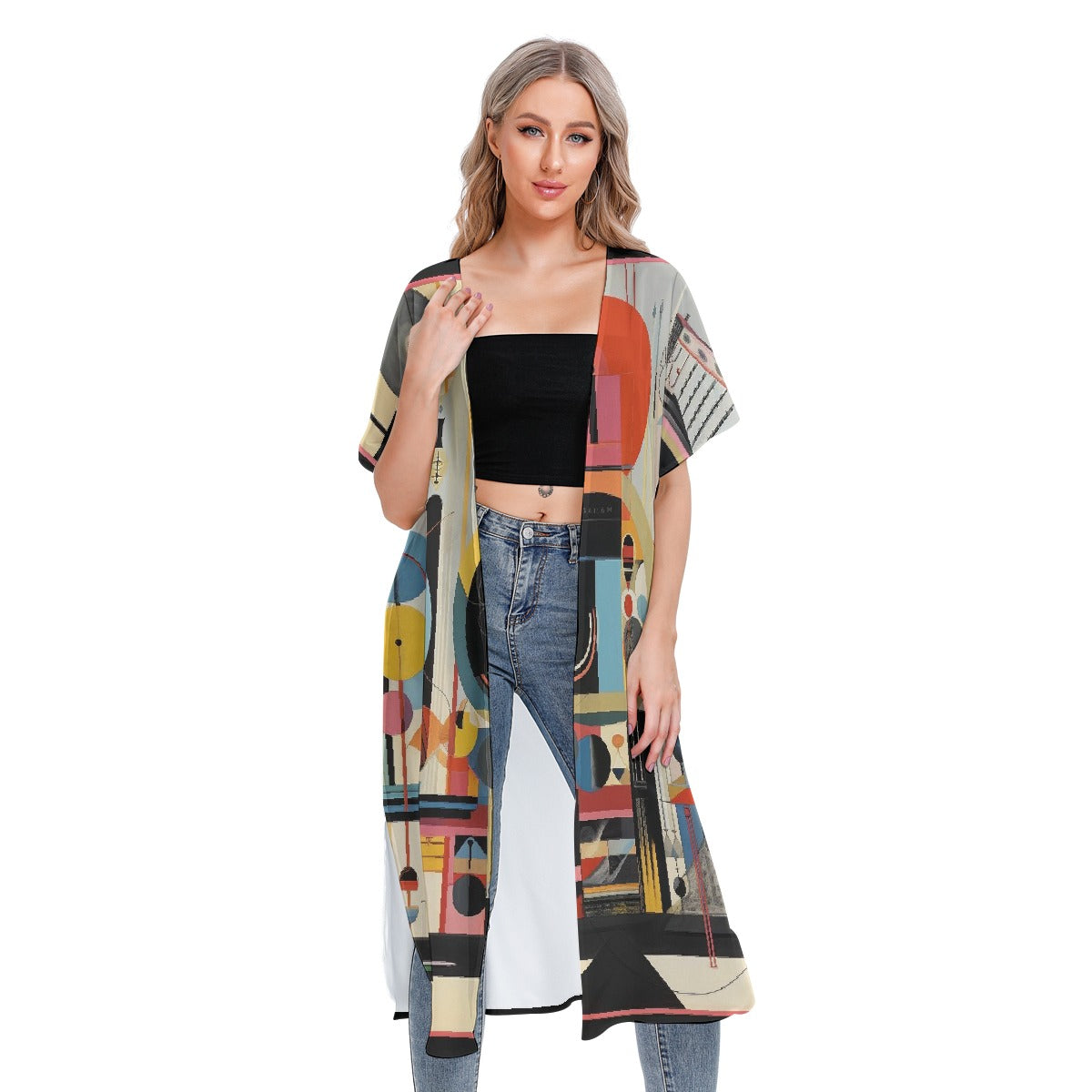 All-Over Print Women's Short Sleeve Cardigan
