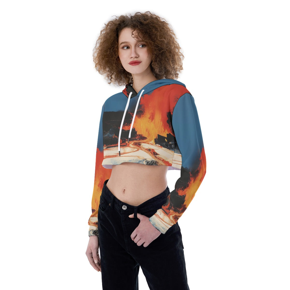 All-Over Print Women's Crop Top Hoodie