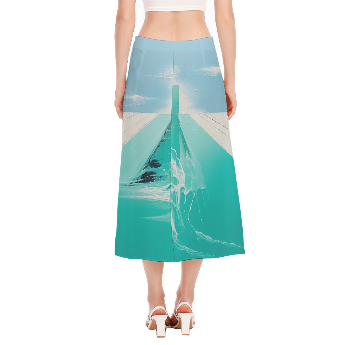 All-Over Print Women's High Slit Long Skirt