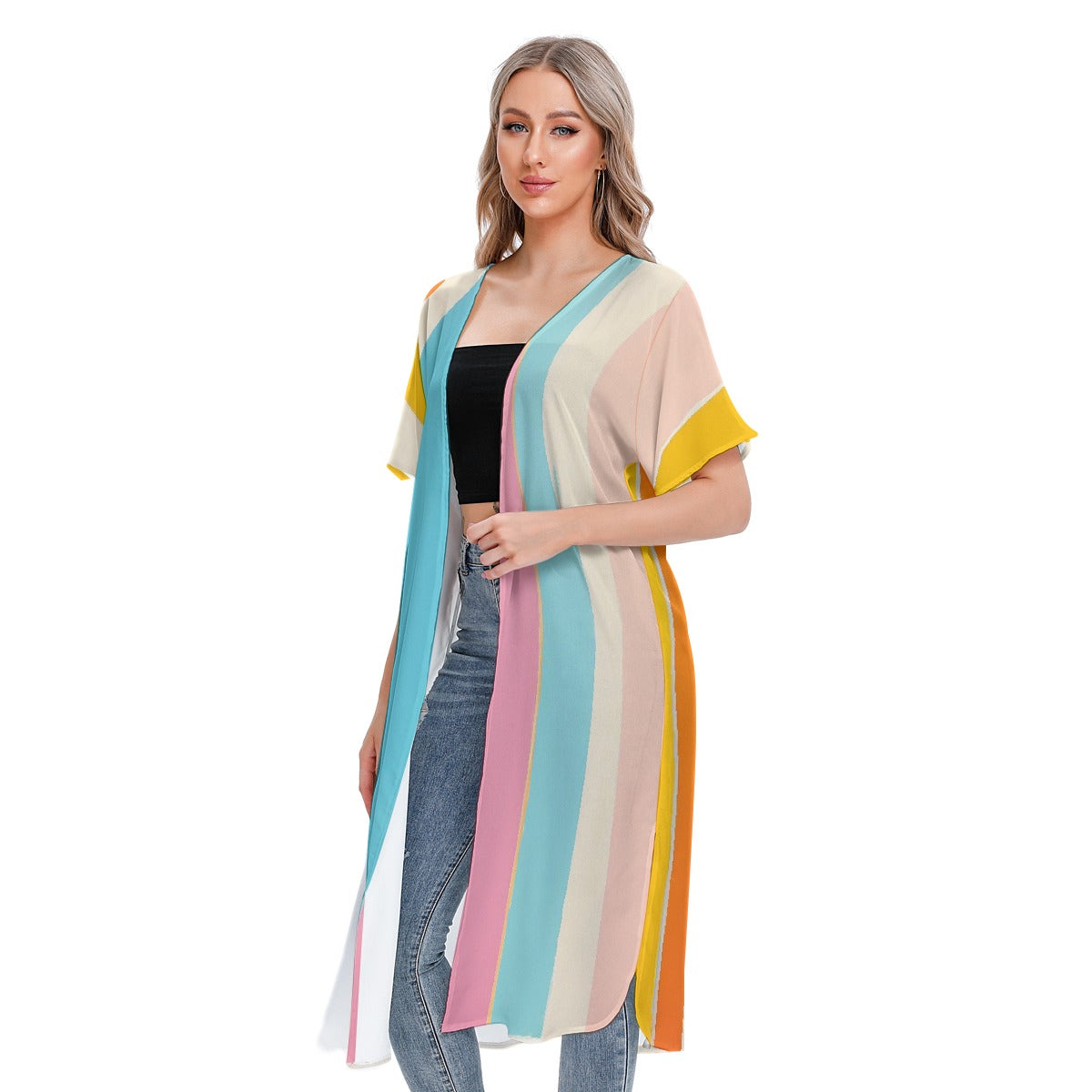 All-Over Print Women's Short Sleeve Cardigan