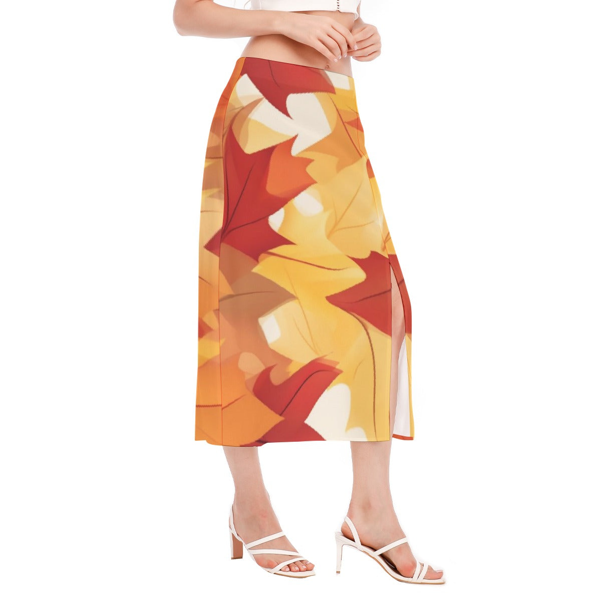 All-Over Print Women's High Slit Long Skirt