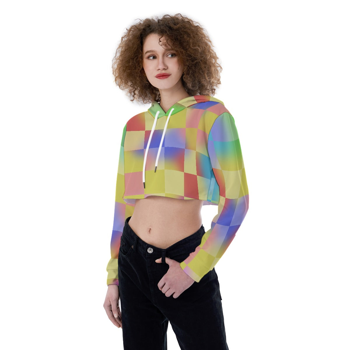 All-Over Print Women's Crop Top Hoodie