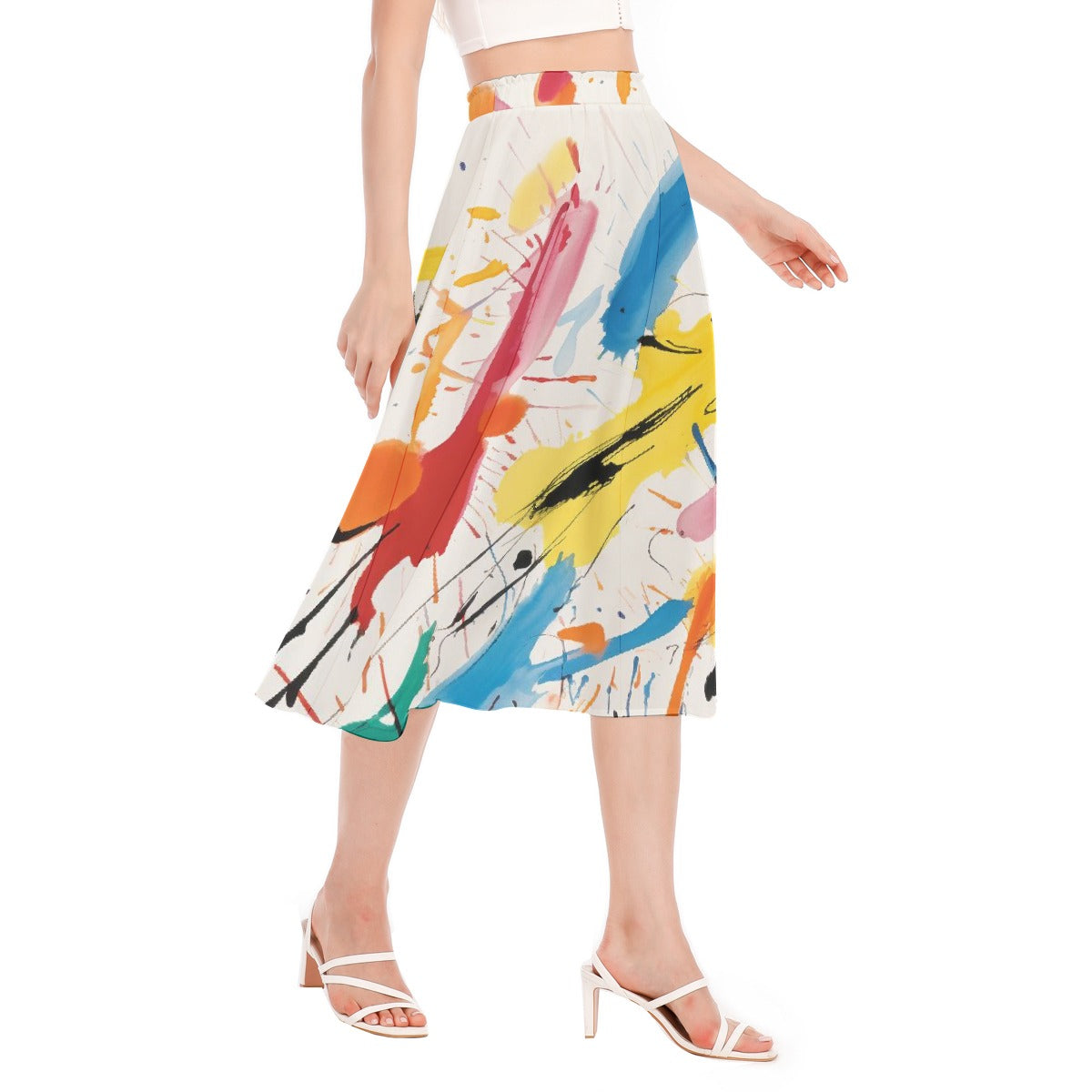 All-Over Print Women's Long Section Chiffon Skirt