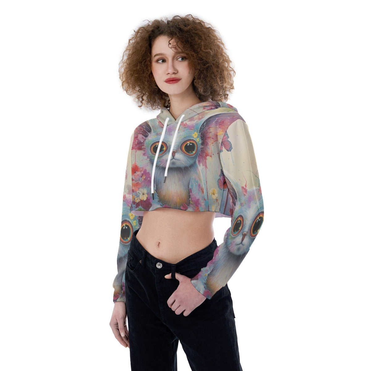 All-Over Print Women's Crop Top Hoodie