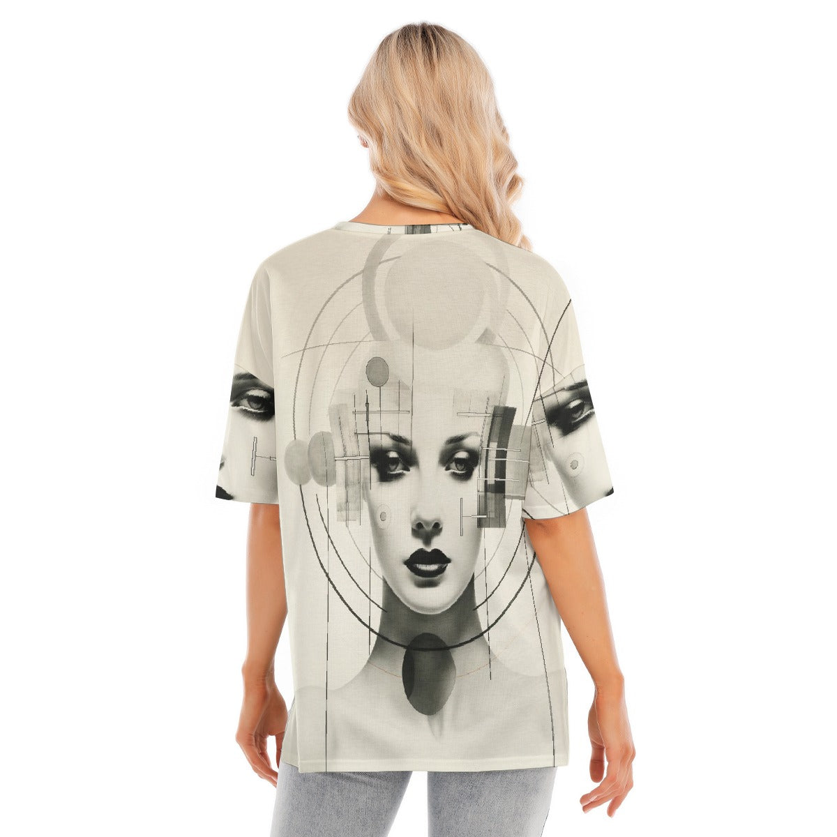 All-Over Print Women's Short Sleeves T-shirt With Hem Split