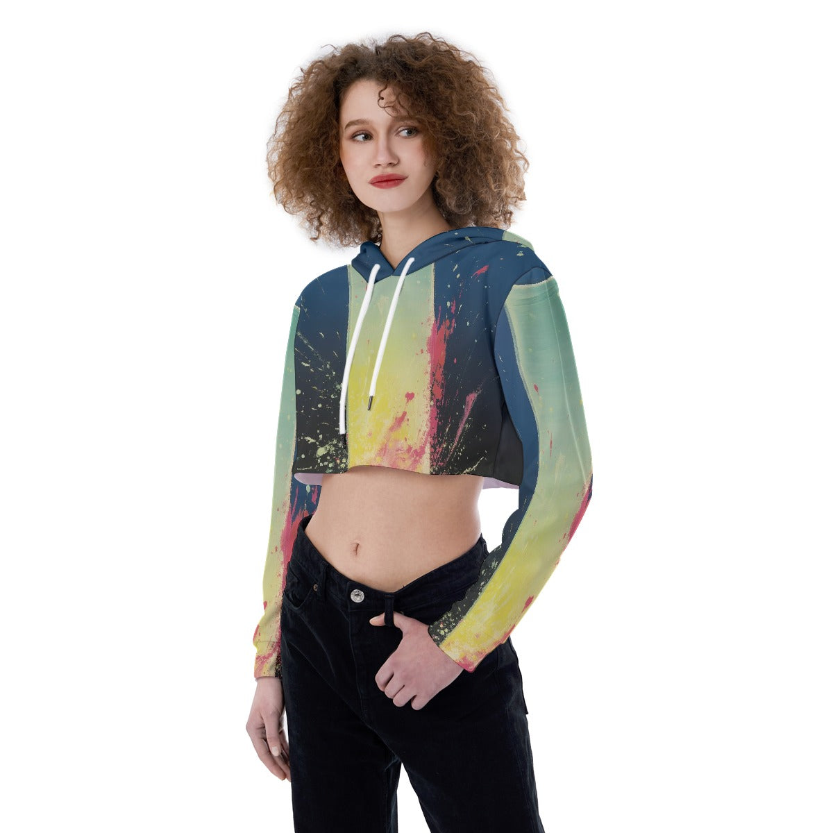All-Over Print Women's Crop Top Hoodie