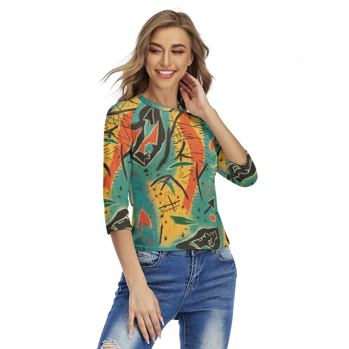 All-Over Print Women's Raglan Sleeves T-shirts