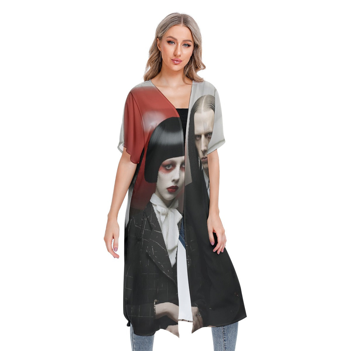 All-Over Print Women's Short Sleeve Cardigan