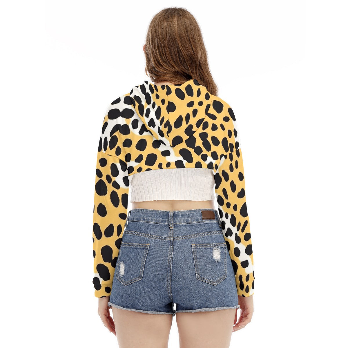 All-Over Print Women's Smock Short Hoodie With Long Sleeve