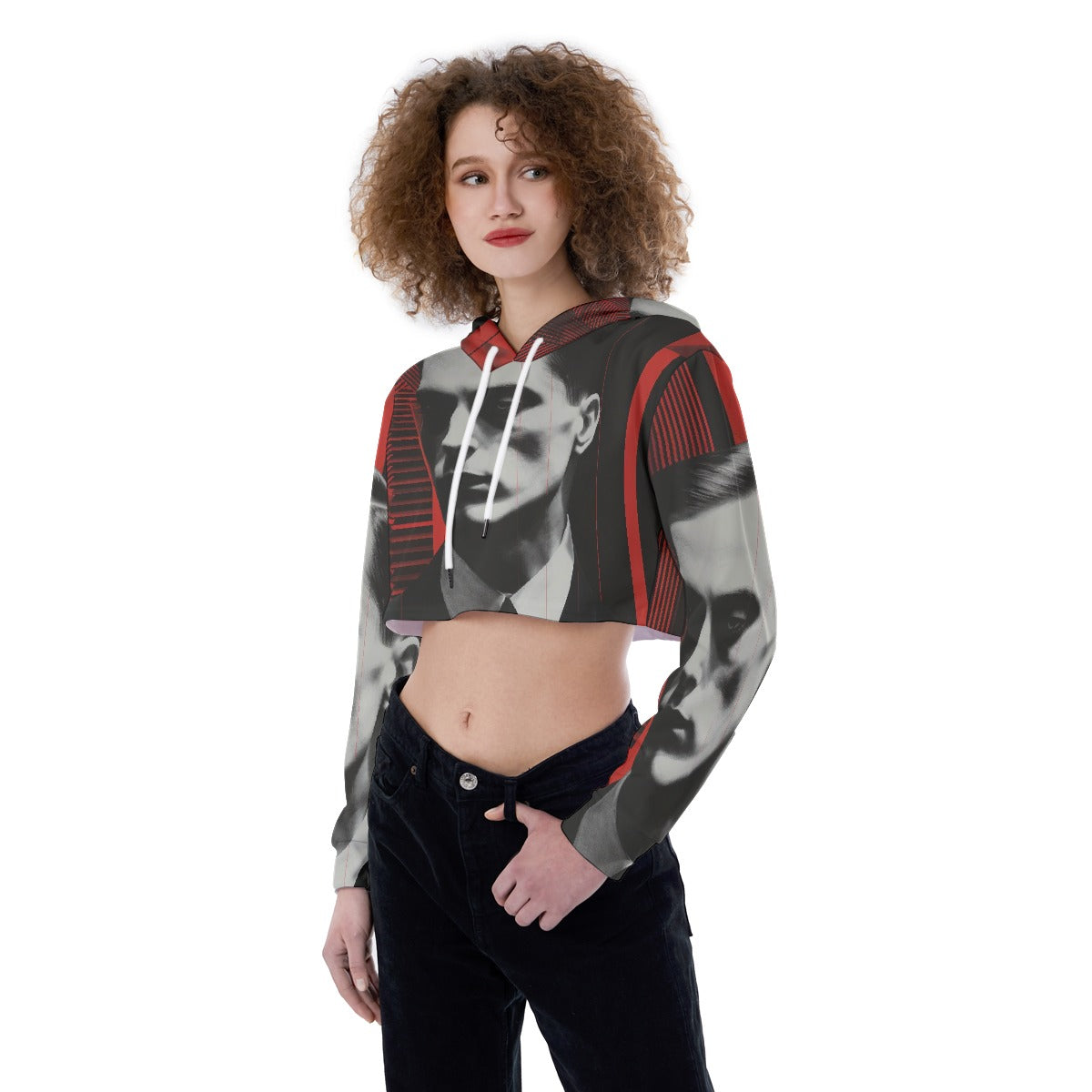 All-Over Print Women's Crop Top Hoodie