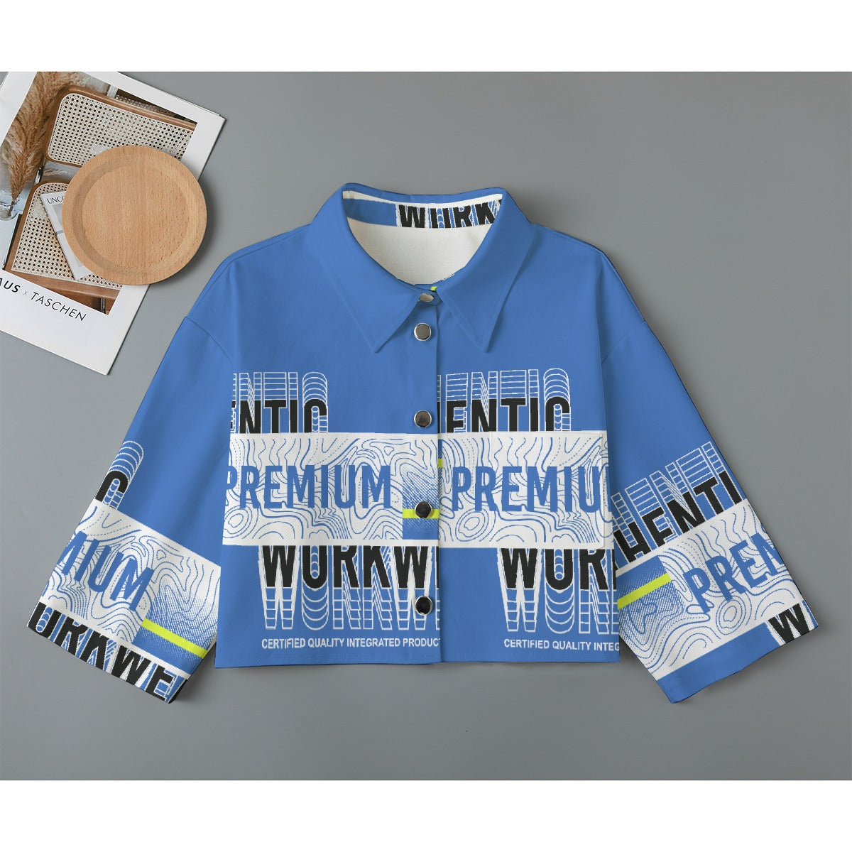 All-Over Print Women's Cropped Jacket | 245GSM Cotton