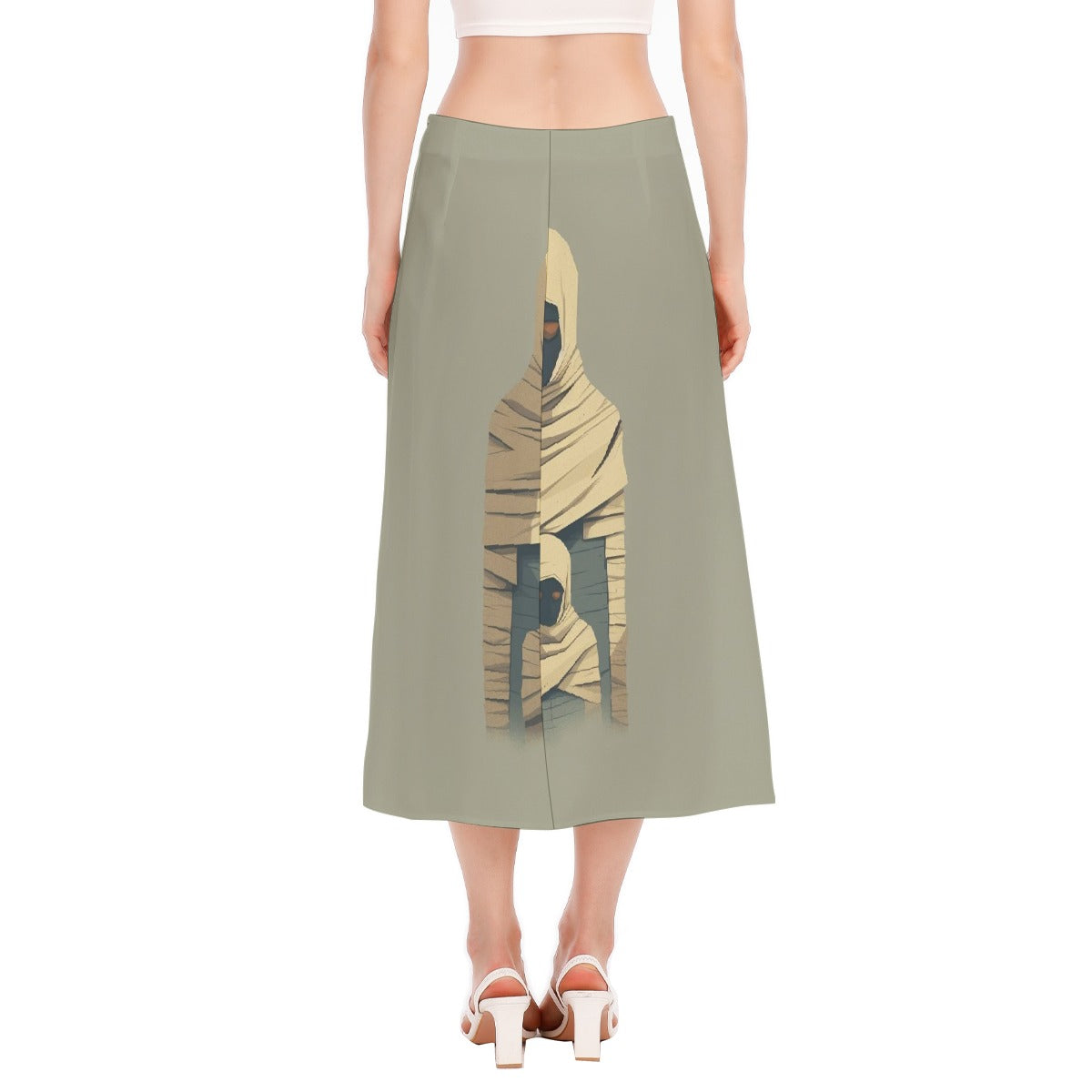 All-Over Print Women's High Slit Long Skirt